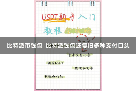 比特派币钱包  比特派钱包还复旧多种支付口头