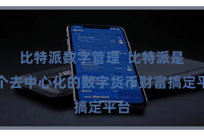 比特派数字管理  比特派是一个去中心化的数字货币财富搞定平台