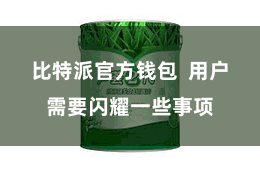 比特派官方钱包  用户需要闪耀一些事项